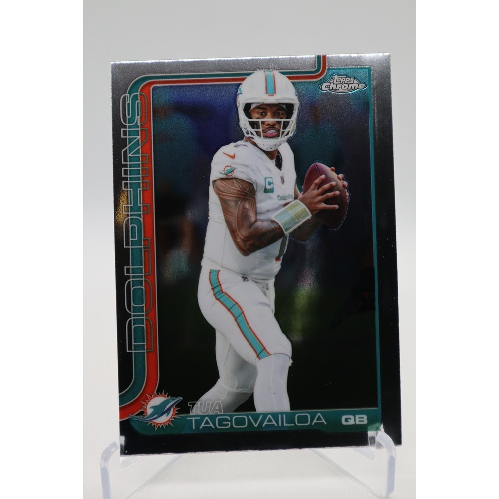 2025 Topps Chrome Football Base #187 Tua Tagovailoa Dolphins